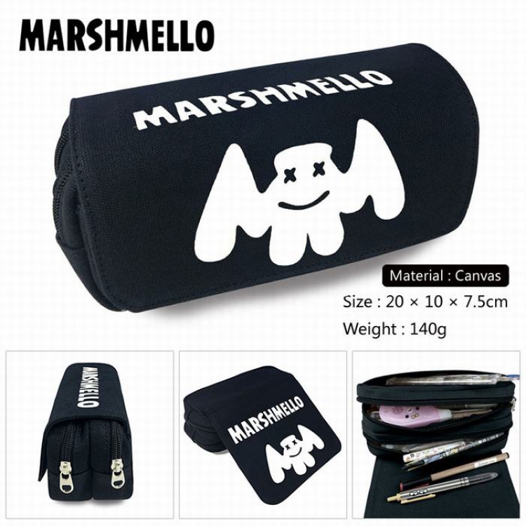 MARSHMELLO Canvas Multifunction Double layer Zipper Flip cover Pencil Bag