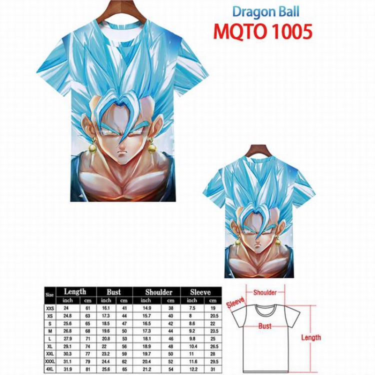 DRAGON BALL Full color printed short sleeve t-shirt 9 sizes from XXS to 4XL MQTO-1005