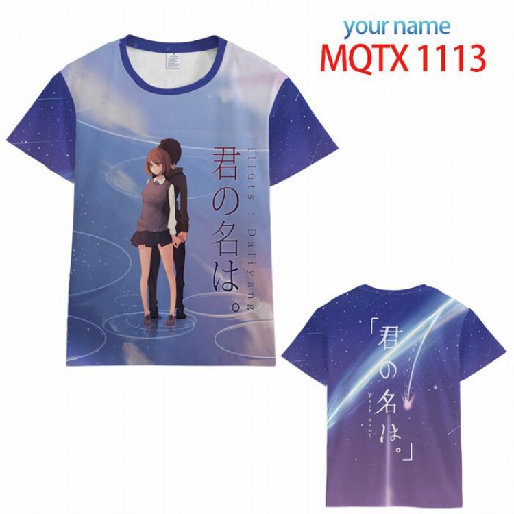 Your Name Full color printed short sleeve t-shirt 10 sizes from XXS to 5XL MQTX-1113