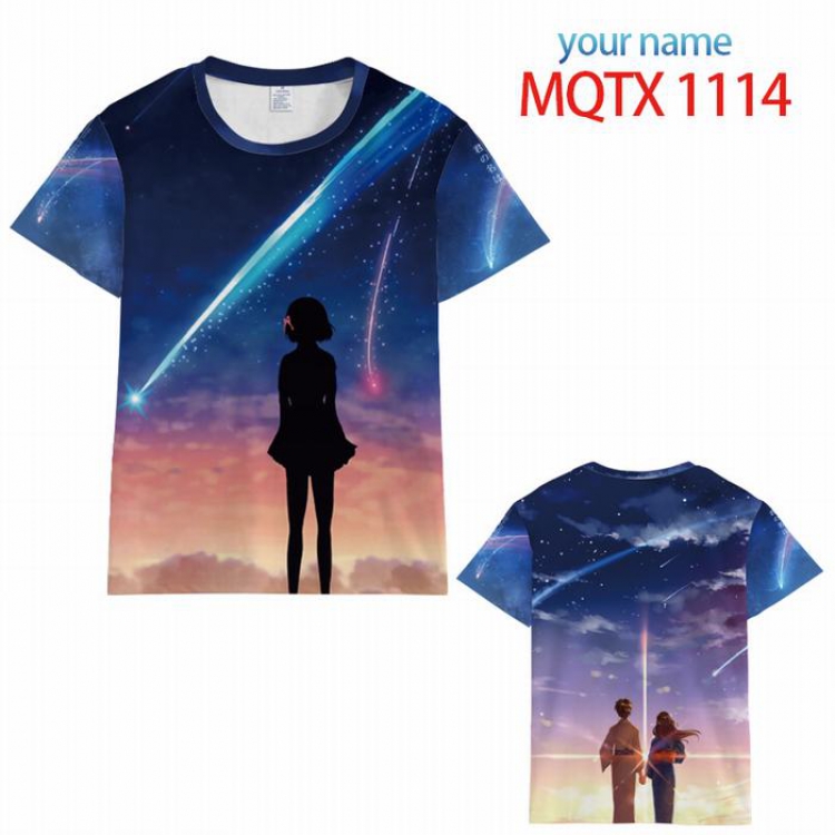 Your Name Full color printed short sleeve t-shirt 10 sizes from XXS to 5XL MQTX-1114
