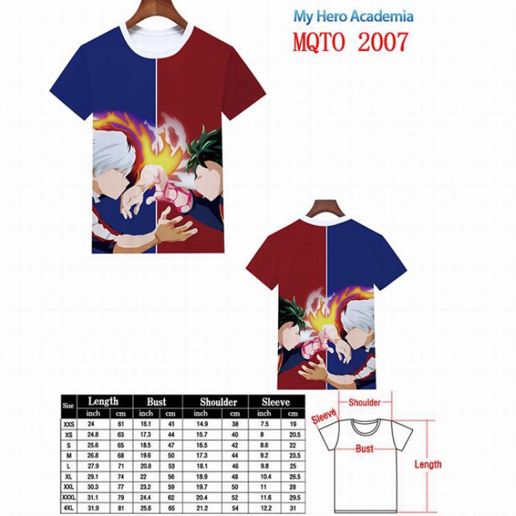 My Hero Academia Full color printed short sleeve t-shirt 9 sizes from XXS to 4XL MQTO-2007