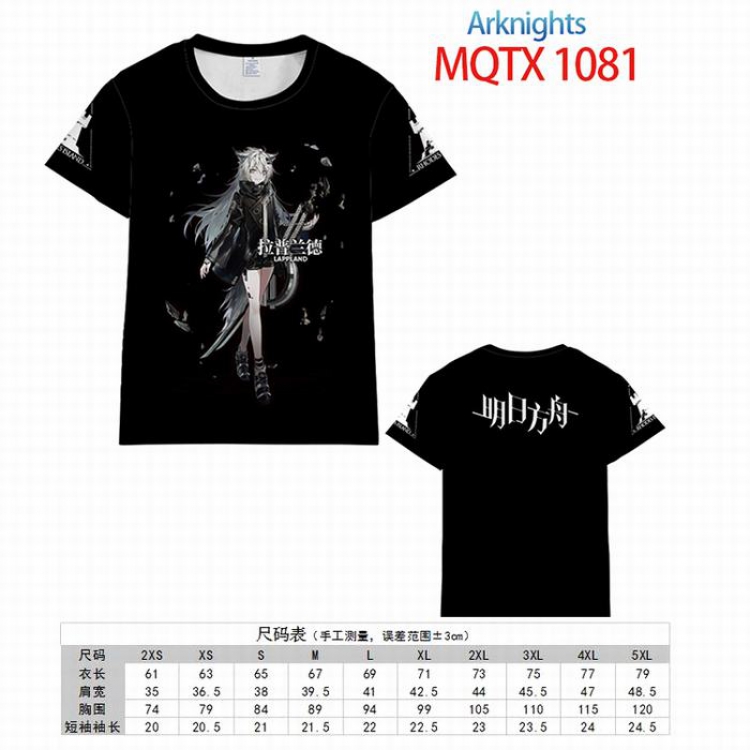 Arknights Full color printed short sleeve t-shirt 10 sizes from XXS to 5XL MQTX-1081
