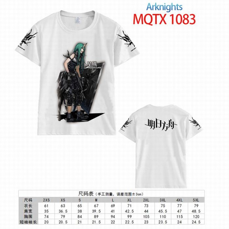 Arknights Full color printed short sleeve t-shirt 10 sizes from XXS to 5XL MQTX-1083