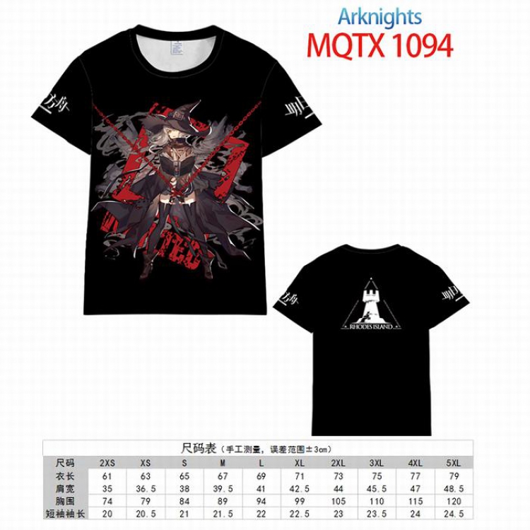 Arknights Full color printed short sleeve t-shirt 10 sizes from XXS to 5XL MQTX-1094