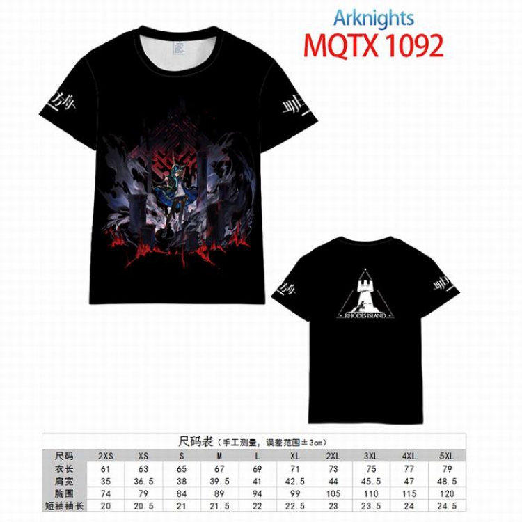 Arknights Full color printed short sleeve t-shirt 10 sizes from XXS to 5XL MQTX-1092