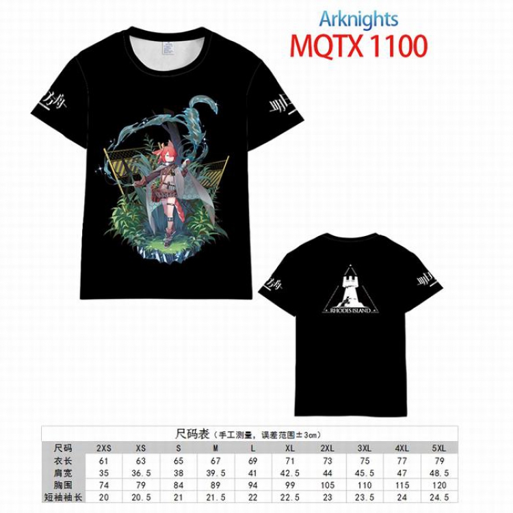 Arknights Full color printed short sleeve t-shirt 10 sizes from XXS to 5XL MQTX-1100