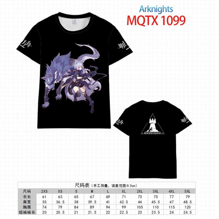 Arknights Full color printed short sleeve t-shirt 10 sizes from XXS to 5XL MQTX-1099