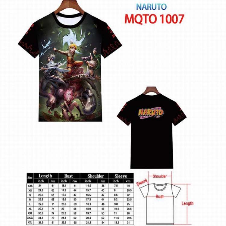 Naruto Full color printed short sleeve t-shirt 9 sizes from XXS to 4XL MQTO-1007