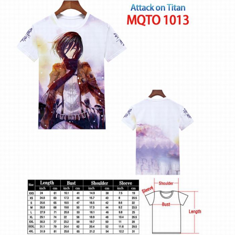 Shingeki no Kyojin Full color printed short sleeve t-shirt 9 sizes from XXS to 4XL MQTO-1013