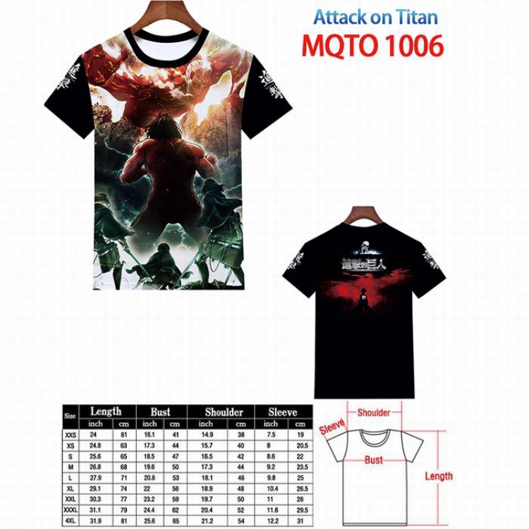 Shingeki no Kyojin Full color printed short sleeve t-shirt 9 sizes from XXS to 4XL MQTO-1006