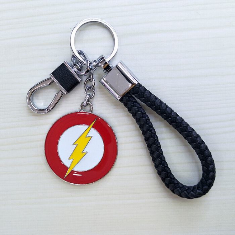 Justice League Flash Black rope Keychain pendant