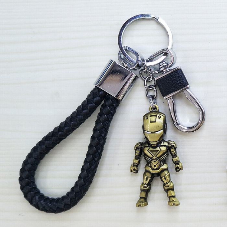 The avengers allianc Iron Man Black rope Keychain pendant