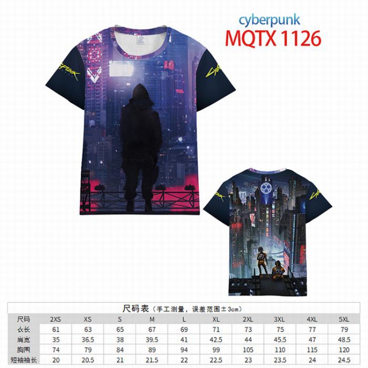 Cyberpunk Full color printed short sleeve t-shirt 10 sizes from XXS to 5XL MQTX-1126