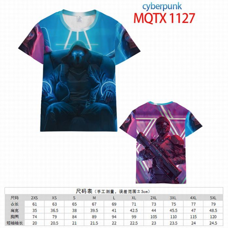 Cyberpunk Full color printed short sleeve t-shirt 10 sizes from XXS to 5XL MQTX-1127