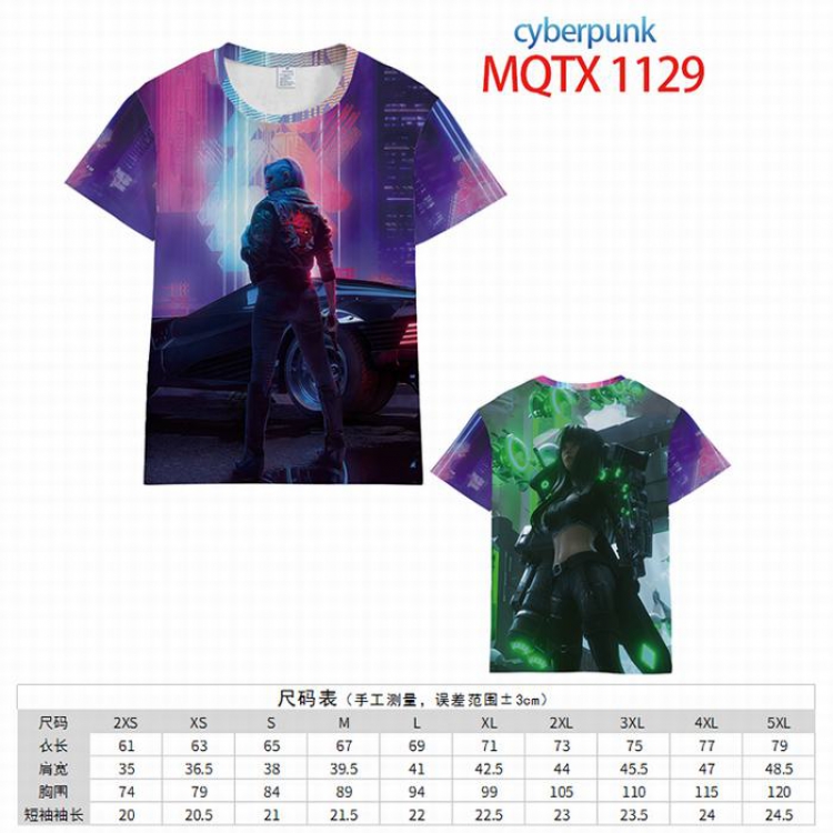 Cyberpunk Full color printed short sleeve t-shirt 10 sizes from XXS to 5XL MQTX-1129