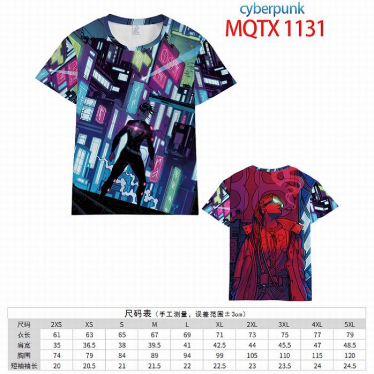 Cyberpunk Full color printed short sleeve t-shirt 10 sizes from XXS to 5XL MQTX-1131