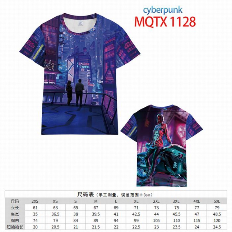 Cyberpunk Full color printed short sleeve t-shirt 10 sizes from XXS to 5XL MQTX-1128