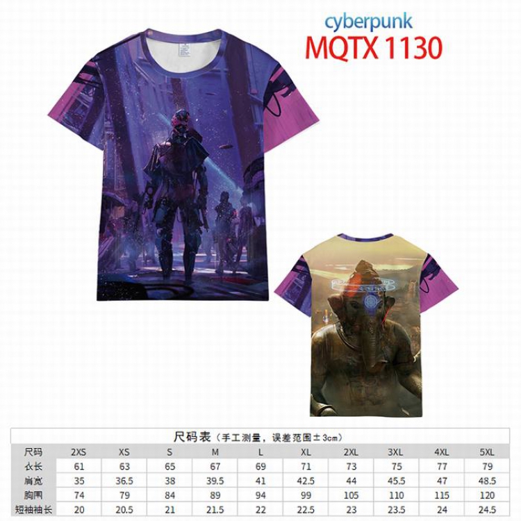 Cyberpunk Full color printed short sleeve t-shirt 10 sizes from XXS to 5XL MQTX-1130