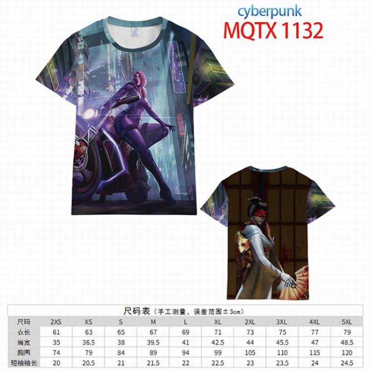 Cyberpunk Full color printed short sleeve t-shirt 10 sizes from XXS to 5XL MQTX-1132