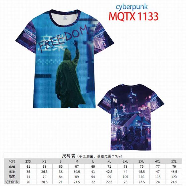 Cyberpunk Full color printed short sleeve t-shirt 10 sizes from XXS to 5XL MQTX-1133