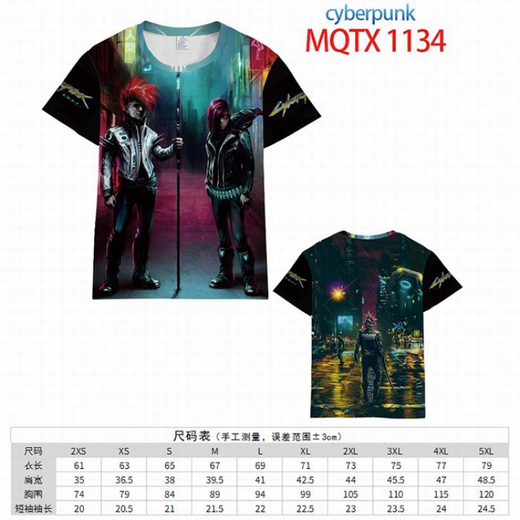 Cyberpunk Full color printed short sleeve t-shirt 10 sizes from XXS to 5XL MQTX-1134