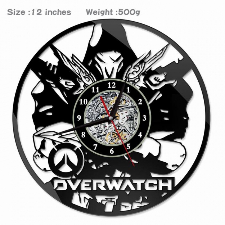 Overwatch Creative painting wall clocks and clocks PVC material No battery