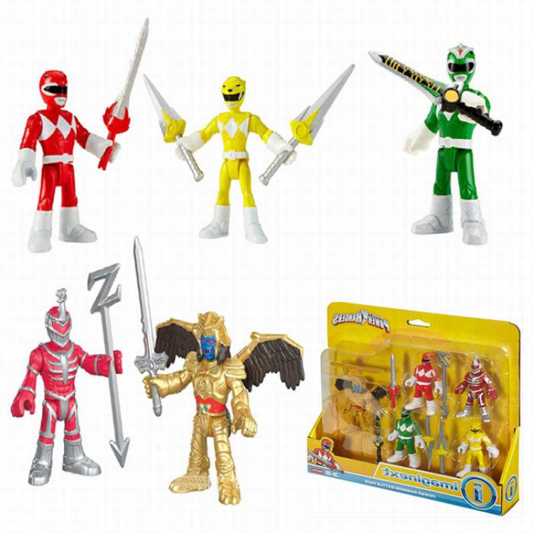 Power Rangers a set of 5 Boxed Figure Decoration 6CM