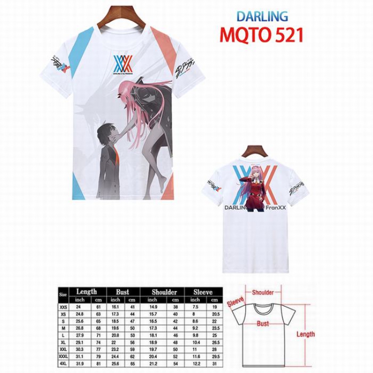 DARLING in the FRANX Full color printed short sleeve t-shirt 9 sizes from XXS to 4XL MQTO-521
