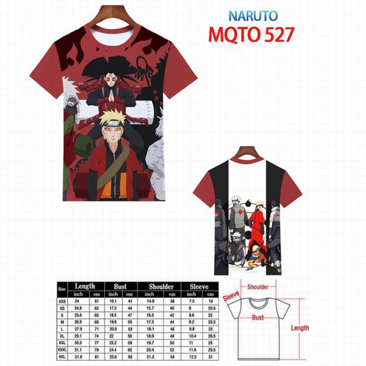 Naruto Full color printed short sleeve t-shirt 9 sizes from XXS to 4XL MQTO-527
