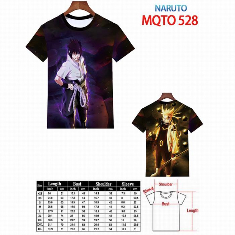Naruto Full color printed short sleeve t-shirt 9 sizes from XXS to 4XL MQTO-528