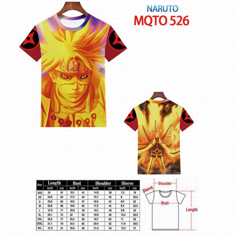 Naruto Full color printed short sleeve t-shirt 9 sizes from XXS to 4XL MQTO-526