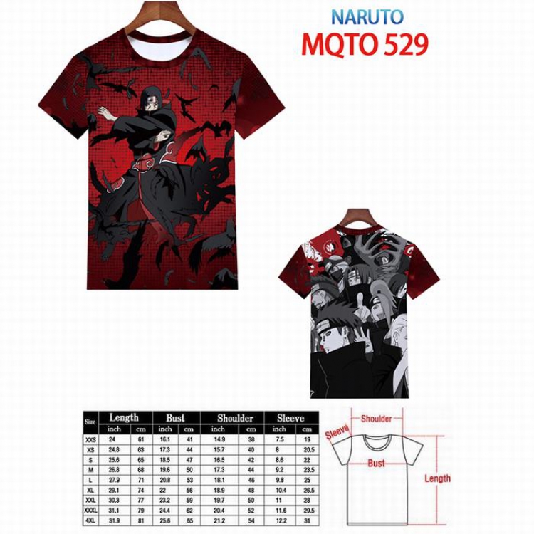 Naruto Full color printed short sleeve t-shirt 9 sizes from XXS to 4XL MQTO-529