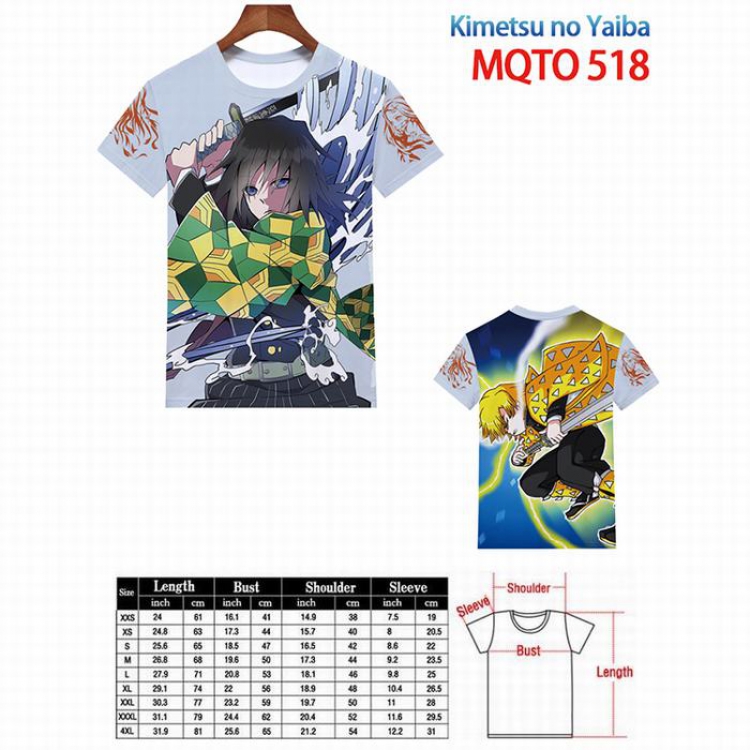 Demon Slayer Kimets Full color printed short sleeve t-shirt 9 sizes from XXS to 4XL MQTO-518