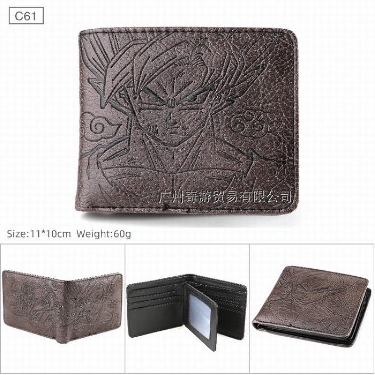 DRAGON BALL Folded Embossed Short Leather Wallet Purse 11X10CM