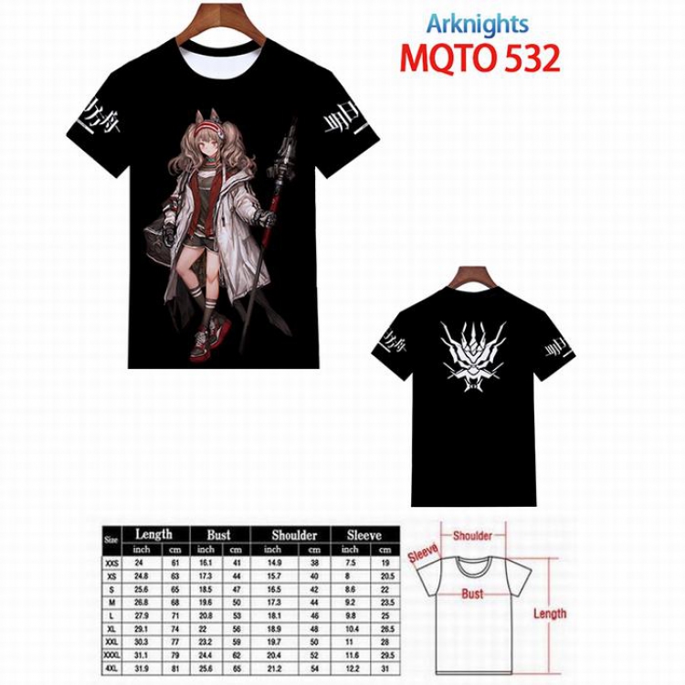 Arknights Full color printed short sleeve t-shirt 9 sizes from XXS to 4XL MQTO-532