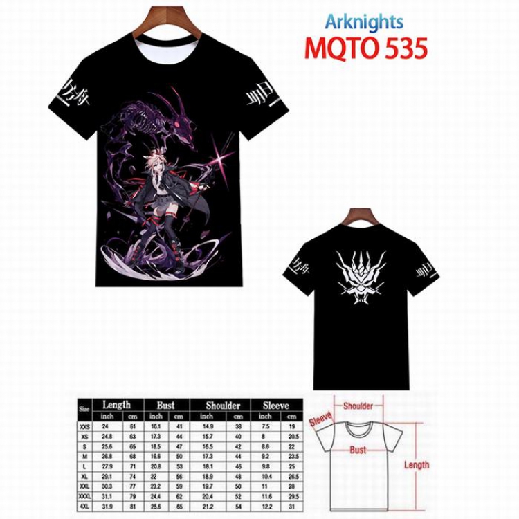 Arknights Full color printed short sleeve t-shirt 9 sizes from XXS to 4XL MQTO-535
