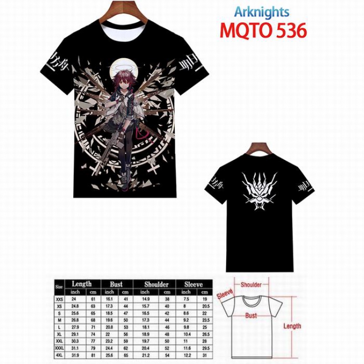Arknights Full color printed short sleeve t-shirt 9 sizes from XXS to 4XL MQTO-536