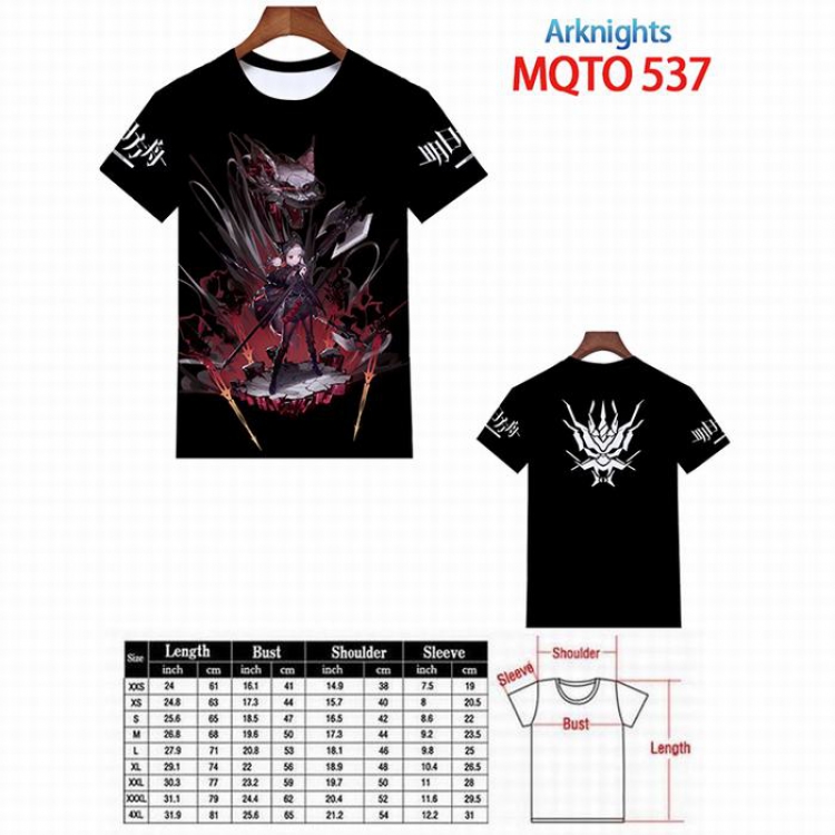 Arknights Full color printed short sleeve t-shirt 9 sizes from XXS to 4XL MQTO-537
