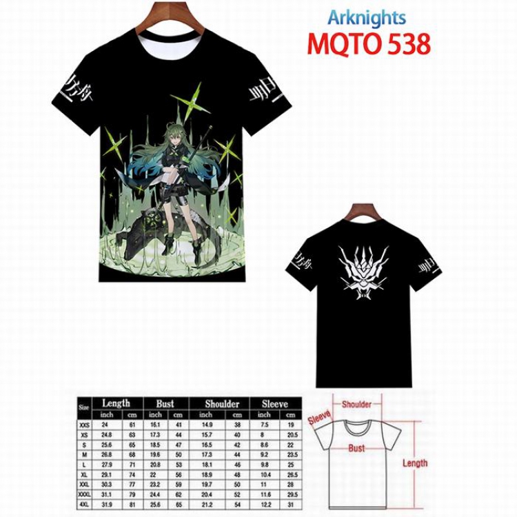 Arknights Full color printed short sleeve t-shirt 9 sizes from XXS to 4XL MQTO-538