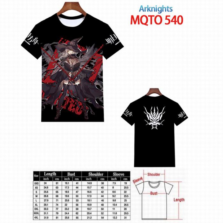 Arknights Full color printed short sleeve t-shirt 9 sizes from XXS to 4XL MQTO-540