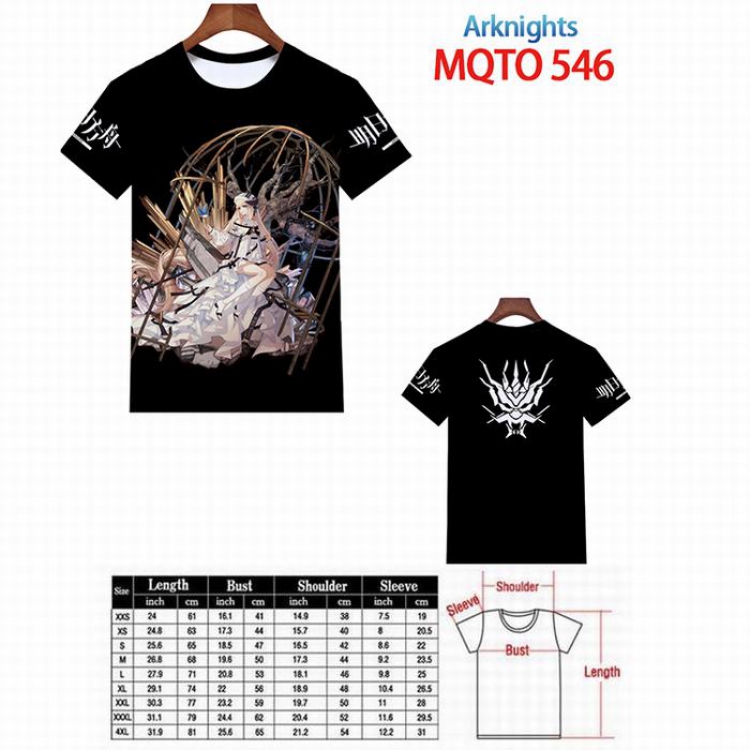 Arknights Full color printed short sleeve t-shirt 9 sizes from XXS to 4XL MQTO-546