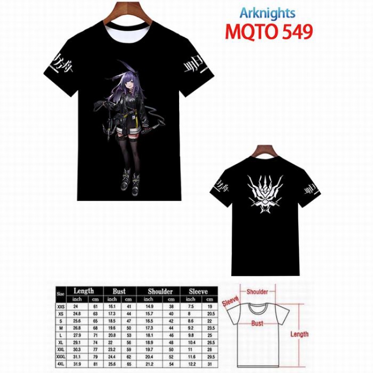 Arknights Full color printed short sleeve t-shirt 9 sizes from XXS to 4XL MQTO-549