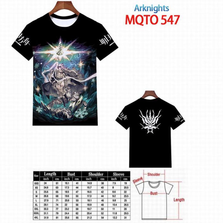 Arknights Full color printed short sleeve t-shirt 9 sizes from XXS to 4XL MQTO-547
