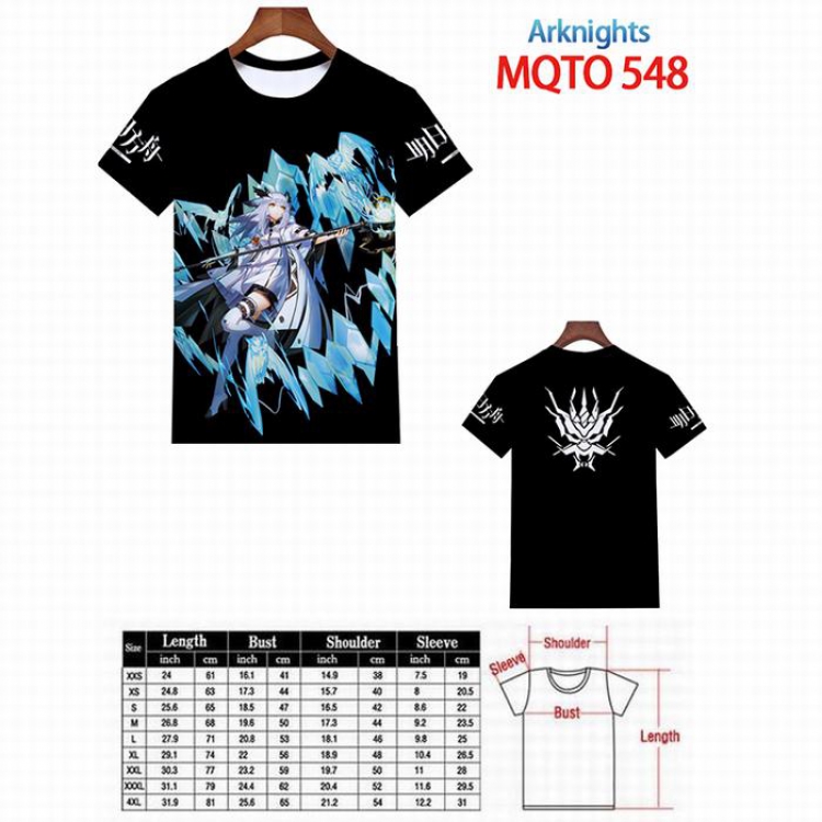 Arknights Full color printed short sleeve t-shirt 9 sizes from XXS to 4XL MQTO-548
