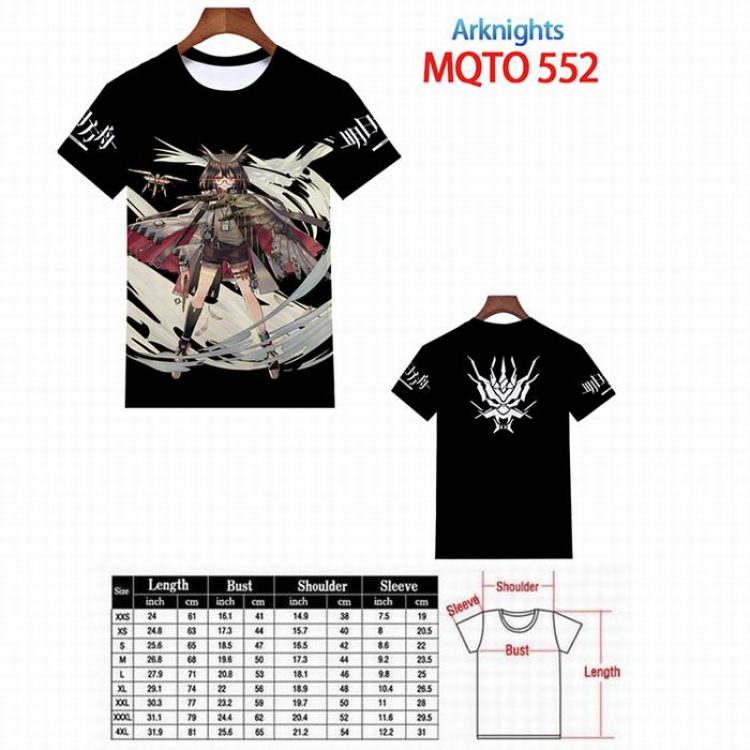 Arknights Full color printed short sleeve t-shirt 9 sizes from XXS to 4XL MQTO-552