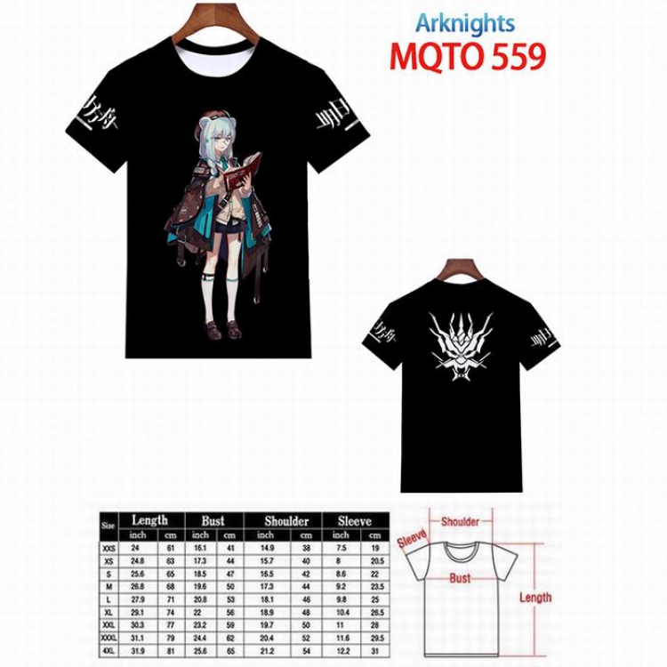 Arknights Full color printed short sleeve t-shirt 9 sizes from XXS to 4XL MQTO-559