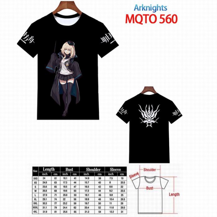 Arknights Full color printed short sleeve t-shirt 9 sizes from XXS to 4XL MQTO-560