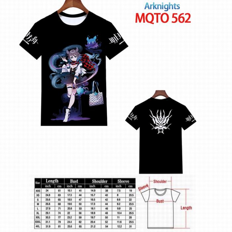 Arknights Full color printed short sleeve t-shirt 9 sizes from XXS to 4XL MQTO-562