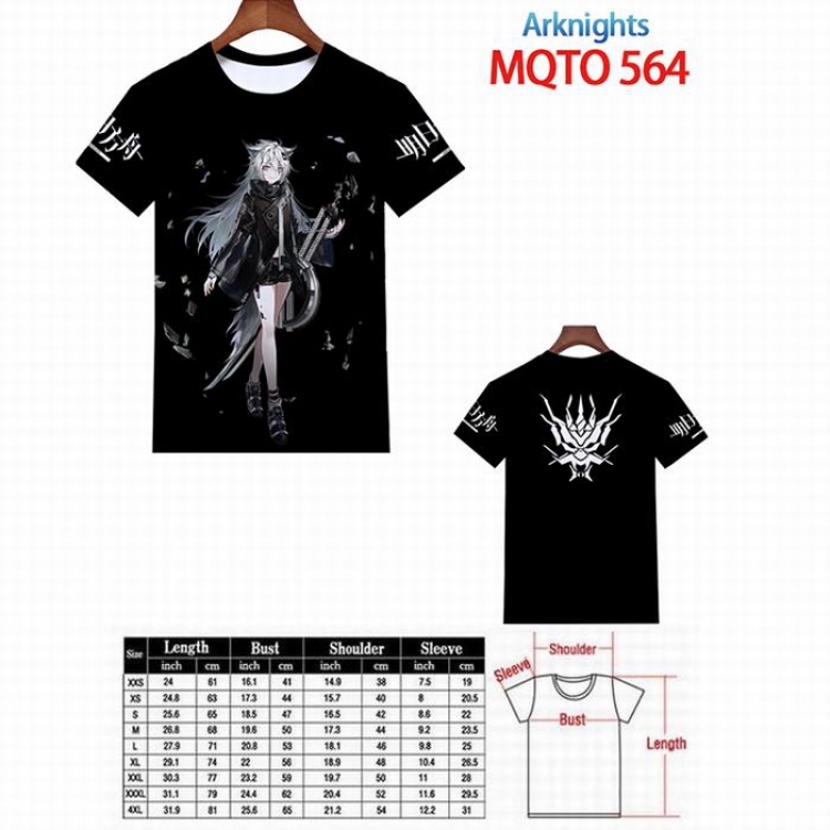 Arknights Full color printed short sleeve t-shirt 9 sizes from XXS to 4XL MQTO-564