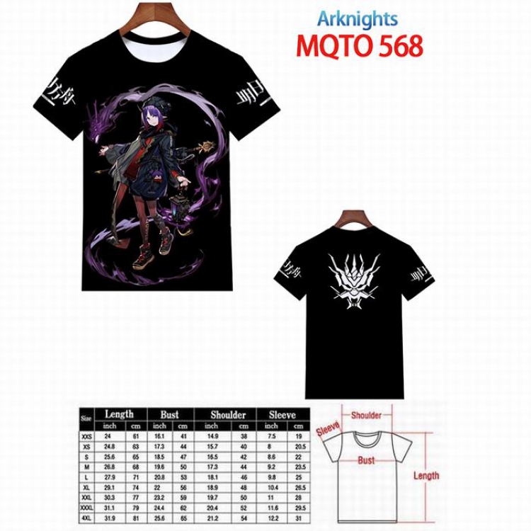 Arknights Full color printed short sleeve t-shirt 9 sizes from XXS to 4XL MQTO-568